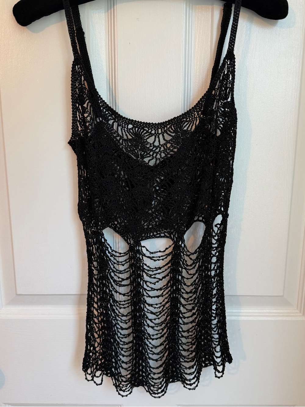 Victoria's Secret Black Crochet, Beaded Sexy Camisole Tank